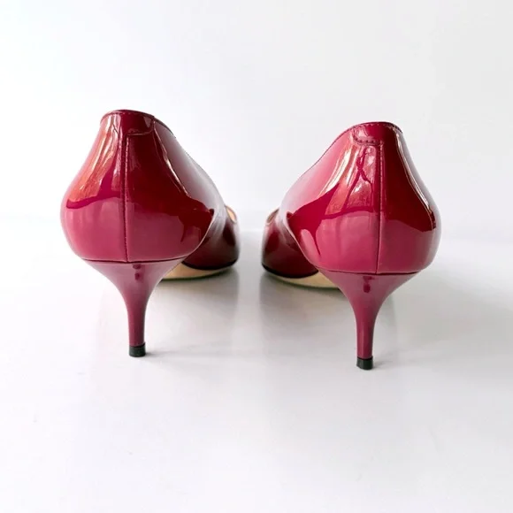 Jimmy Choo Aza Red Patent Leather Kitten Heel Pump 38.5 IT 8 US